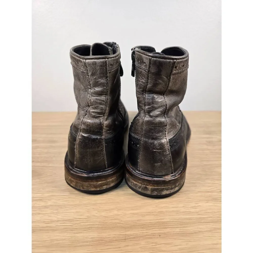 All Saints Brouge Boots Men’s Size 10.5 EU 44 Leather Brown Black